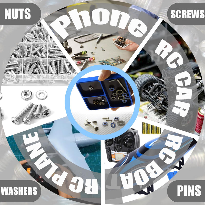 Magnetic Electronic Repair Screws and Parts Organizer Parts Tray Small Parts and Screws Holder for Organization Magnet Tool Tray Parts Holder for Screws, Sockets, Bolts, Pins, RC Car Boat Plane Phones Red