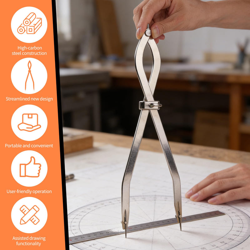 Radius Divider Tool 12 Inch, Fast Adjusting Scriber for Sheet Metal Fabrication & Layout Work, Resharpenable Replaceable Points, Metalworking Woodworking Insulation Tool, Draws Circles Up to 32 Inches X1201