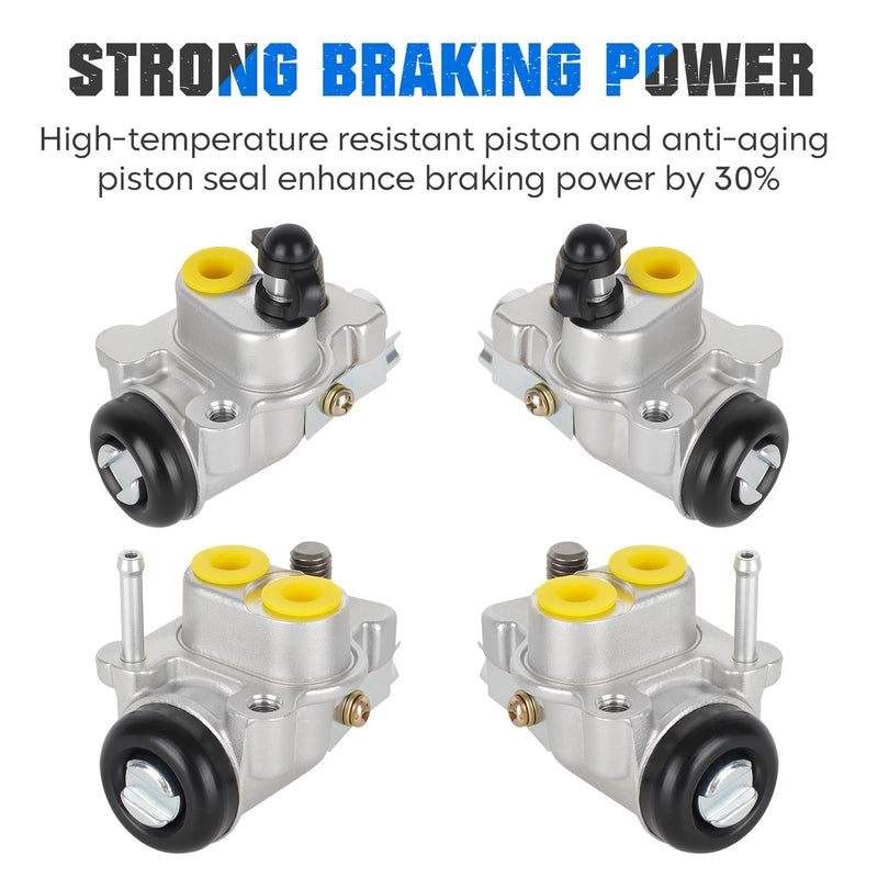 Front Brake Wheel Cylinders Fit for Honda TRX350 1990-2000, Rancher 350 4x4 ES 2000 2001 2002 2003 45330-HC5-006 45310-HC5-006 45370-HC5-971 45350-HC5-971 - Full Set Left & Right ATV Drum Brakes