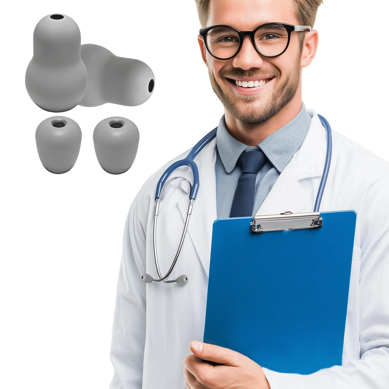 Stethoscope Ear Tips Replacement for Littmann Stethoscopes,Compatible with Littmann Eartips,Ear Piece,Replacement Parts for Classic III,Cardiology 3/4&IV,Small/Medium,4 Pcs,Silicone Earplug (Grey) Grey
