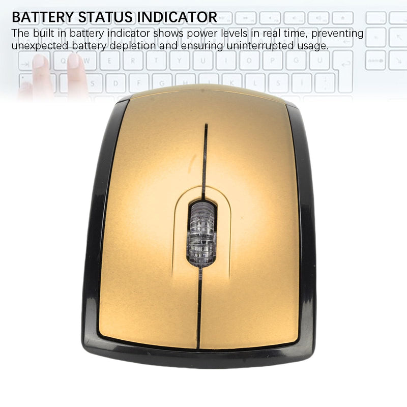 2.4G Foldable Wireless Mouse for Laptop, Portable Travel Mouse with Ultra Flat Folding Design, Compact Mini, for PC Laptop Computer Home Office (Gold)