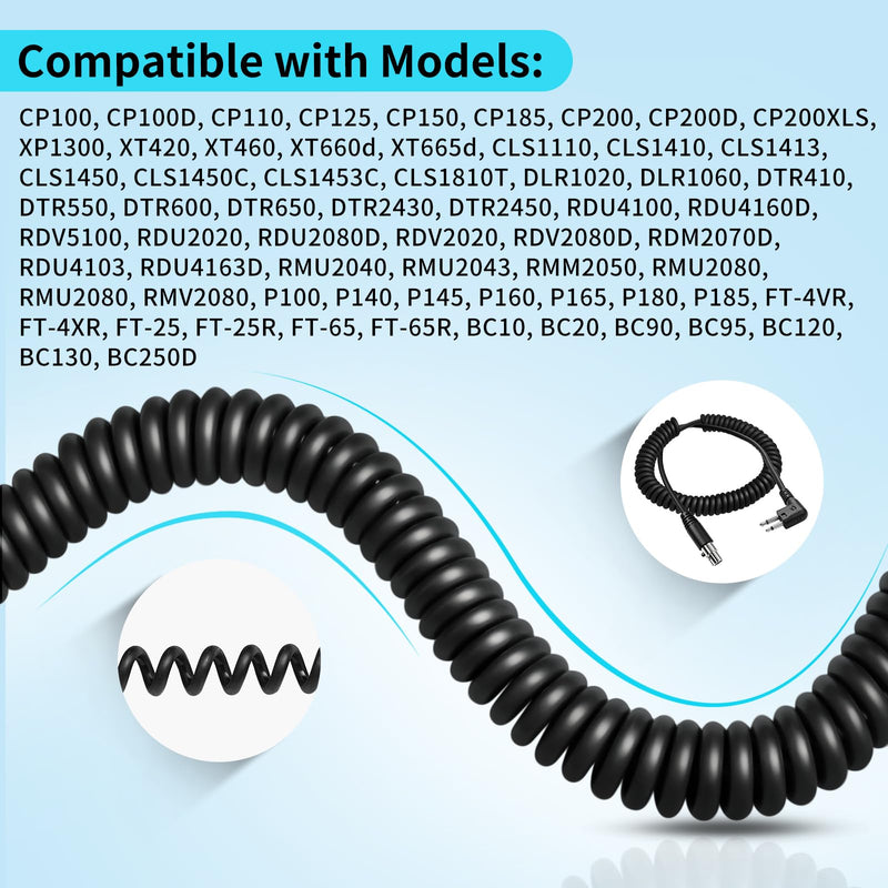 CP200D Headphone Cable HDH00-M1 5-Pin for Motorola CP200D CP100D | for Motorola R2 DEP450 BPR40D CP200 CP185 BPR40 for Yaesu FT-65 FT-25 FT-4X/V