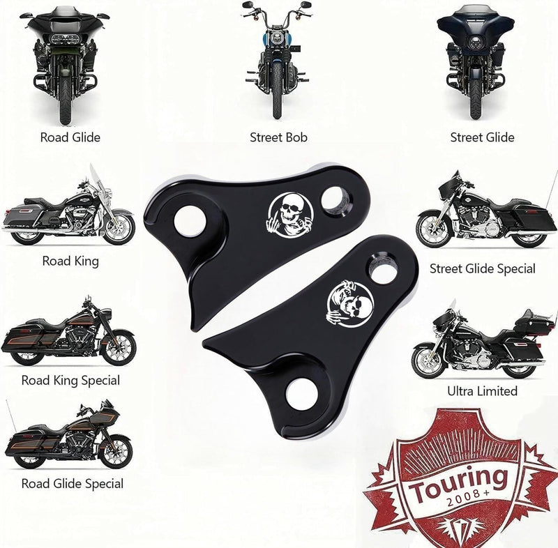TDZ 2009-2025 Black 1.5'' Inch Lowering Link Blocks Kit for Harley Touring Street Glide/Road King/Electra Glide/Road Glide/Ultra Limited/Special/CVO 1.5 Inch Lowering Blocks（Black）