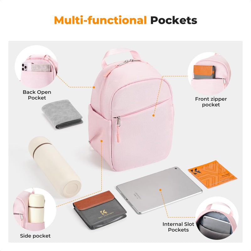 K&F CONCEPT Camera Sling Bag, Compact Crossbody Bag for DSLR Mirrorless | Lightweight Fabric, with Tripod Holder, Quick Access & Custom Dividers, Men & Women, for Sony Canon Nikon, Light Pink, BS06 Sling Bag-5L