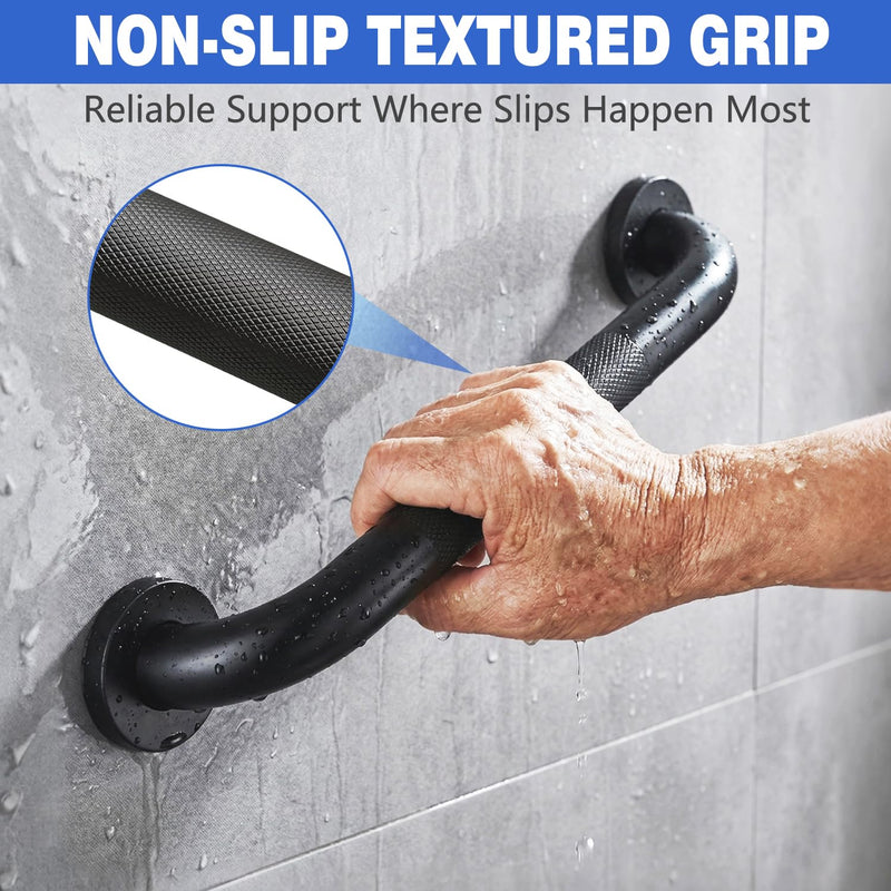 16 Inch Safety Grab Bars for Bathroom and Shower, Non-Slip Stainless Steel Handrail for Toilet, Bathtub, Stairs & RV, Indoor Outdoor Support Bar, 500 lbs Capacity (2 Pack) 16 inch 2