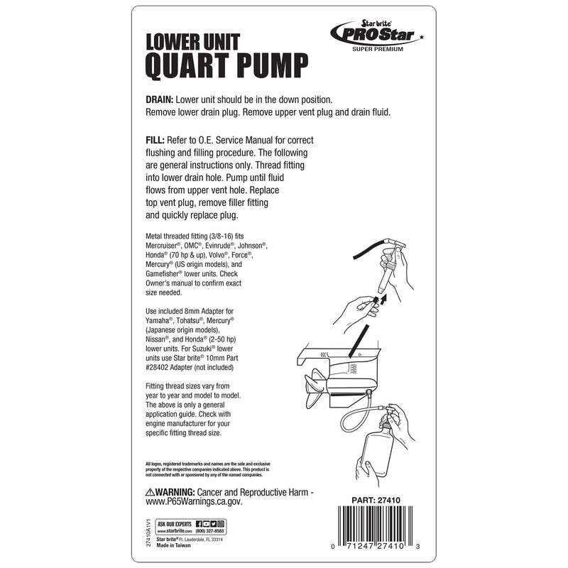 STAR BRITE Lower Unit Pail Pump
