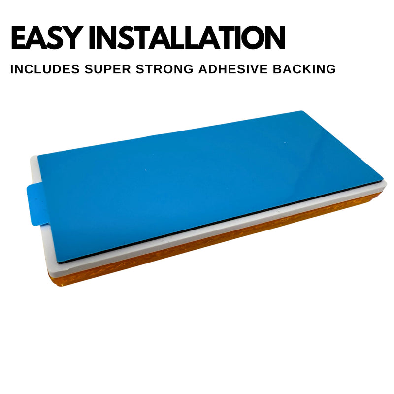 3-1/8" Rectangular Stick On Reflector - Trailers, Trucks, Automobiles, Mail Boxes, Boats, SUV's, RV's, Industrial Strong Adhesive DOT/SAE Approved (Amber, 2) Amber