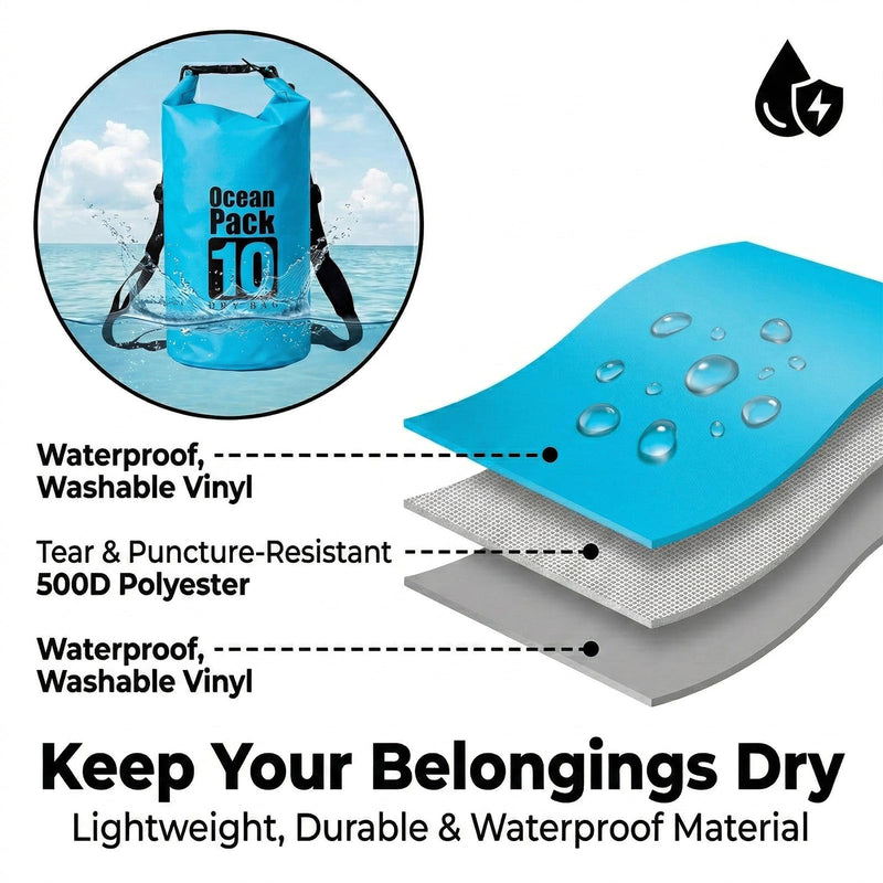 Floating Waterproof Dry Bag 5L/10L/15L/20L/30L for women-Lightweight&Small waterproof bags backpack for Kayaking, boating,Camping, Hiking,Paddle boarding with Roll-Top Closure BLUE 30L