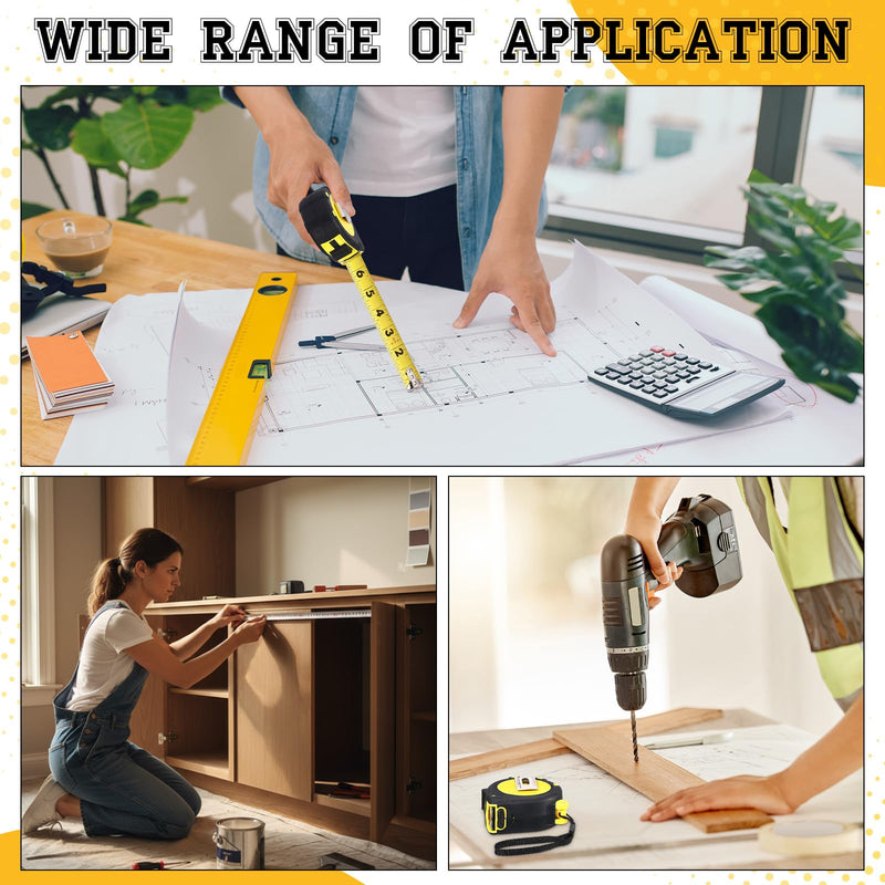 Relaxweex Left Handed Tape Measure with Rubber Reading from Right to Left Measure 25ft
