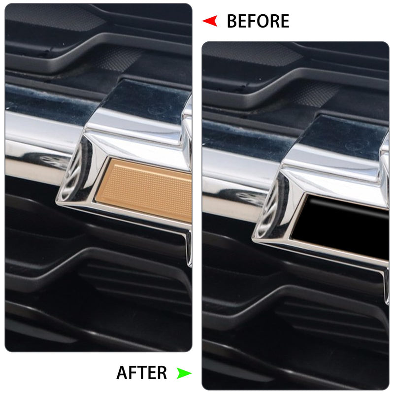 QianBao Compatible with 11.8" x 4" Chevy Bowtie Emblem Vinyl Wrap Kit with Spatula and Cutter 3 Pcs Universal Logo Overlay Black Prue Black 3