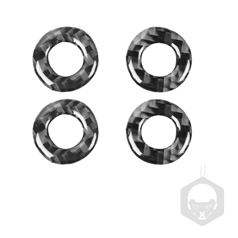 NVCNX Real Carbon Fiber Accessories Compatible with Dodge Charger 2011-2023 2012 2013 2014 2015 2016 2017 2018 2019 2020 2021 2022 Inner Door Lock Pin Ring Cover Sticker Interior Trim Kit Black 4PCS Door Lock Ring