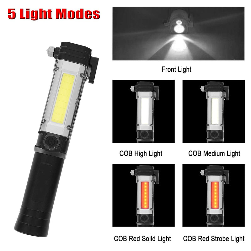 Hooke Road Wrangler Roll Bar Mount Flashlight Holder w/LED Emergency Flashlight for Jeep Wrangler 97-25 TJ JK JL