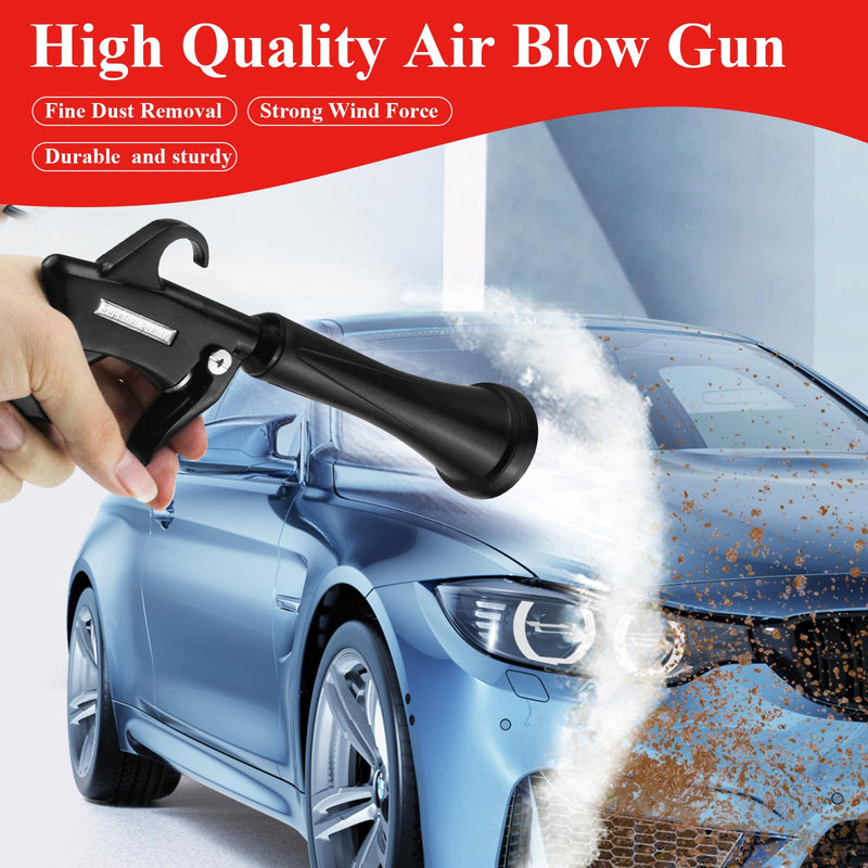 HANDY Tornado Air Cleaning Gun with Rubber Guard and Brass Adjustable Air Flow Nozzle Air Gun for Compressor Pneumatic Tool for Dust Cleaning Car Detailing Black