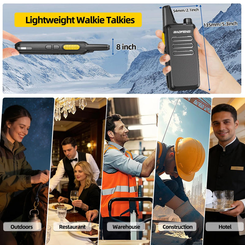 Walkie Talkies for Adults Long Range Rechargeable Walkie Talkies UHF Two Way Radios with Earpieces,1500mAh Battery Walky Talky Noise Reduction VOX USB-C Charger for Camping Hiking,2 Pack