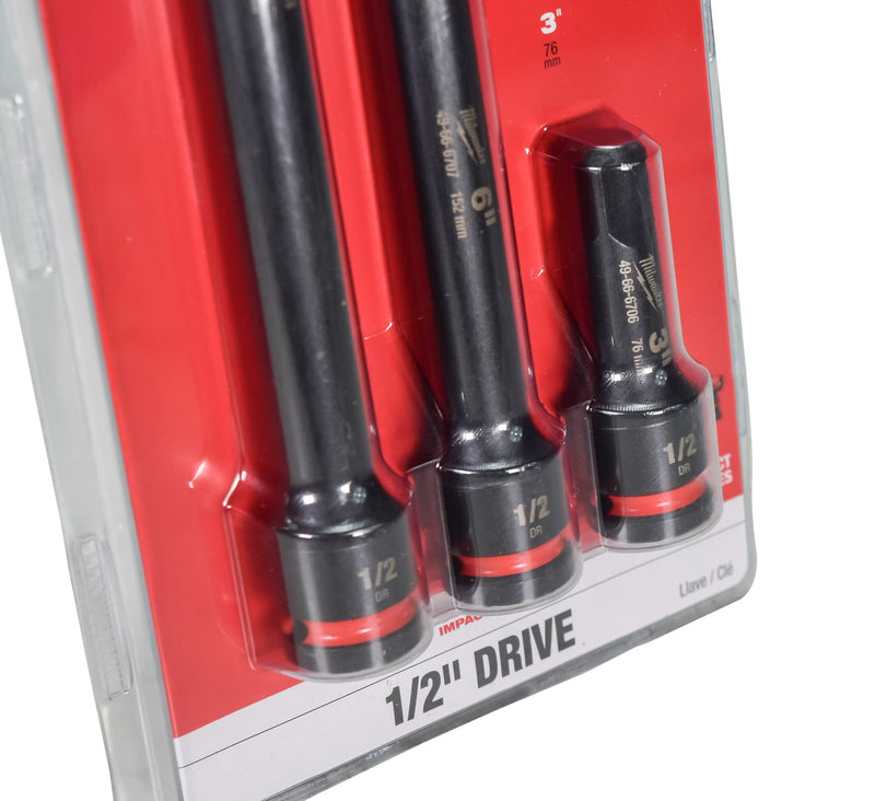 Milwaukee Electric - 3PC Shockwave IMP Duty 1/2DR Extension Set