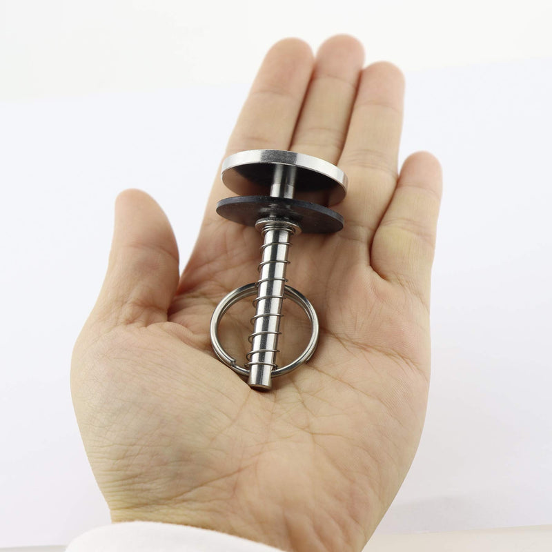 NRC&XRC Stainless-Steel 316 Hatch Cover Pull Handle with Spring Hidden Pin Button for Fishing Boat Yacht Dia.:1/4”,Total Length:2-1/8” 4 PCS
