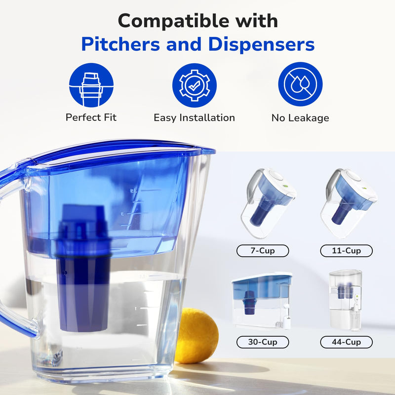 Fil-Fresh 6-Pack PURWater Filter Replacement, PURPlus Water Pitchers and Dispensers, Replace PPF900Z, NSF Certified, Advanced Version 6 Filters