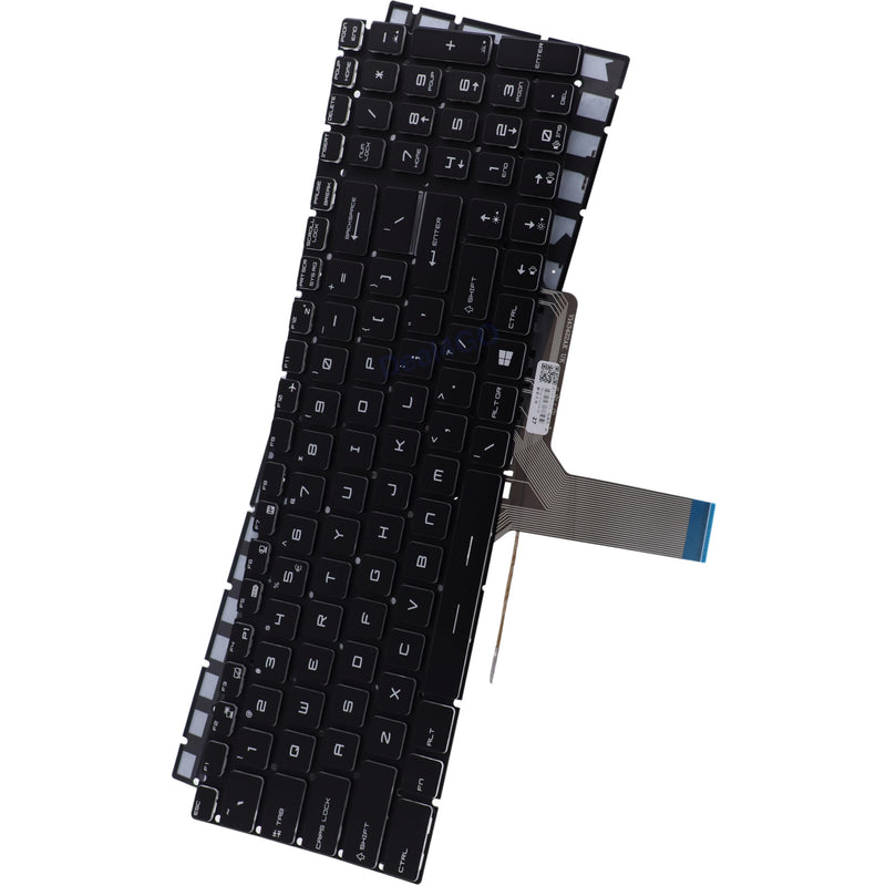 Deal4GO RGB Colorful Backlit Keyboard Replacement for MSI GL75 GL65 GP75 GF75 GE72 GE75 GS72 GS63 GS73 GL63 GP73 GP72 MS-1781 MS-16J2 MS-16U1, 15.6-inch, BLACK, NSK-FB1LN RGB Backlight (WHITE Letters)