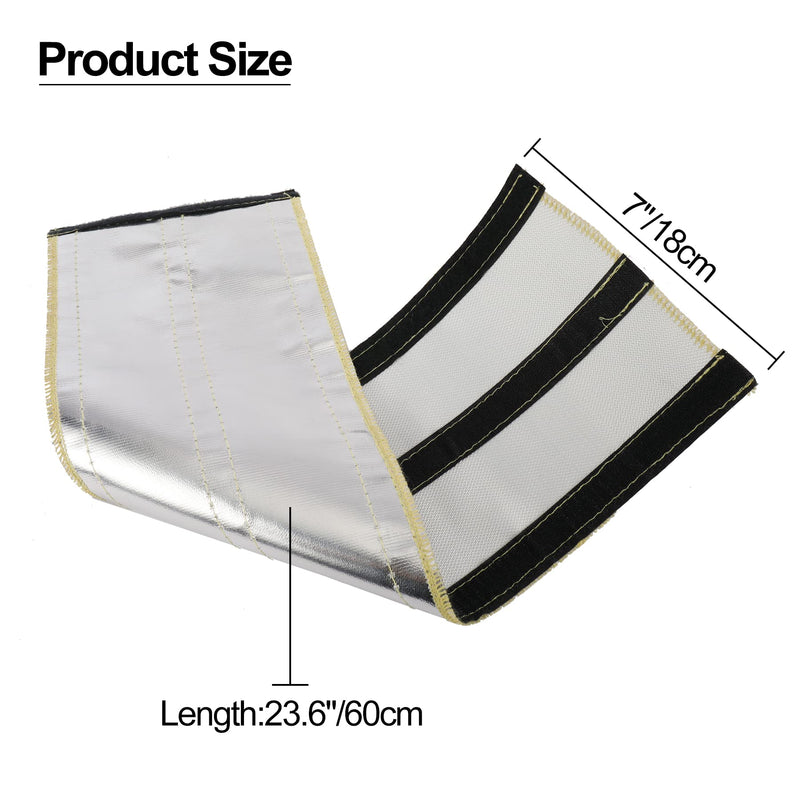 2 Packs Starter Heat Shield, Heat Shroud Sleeve, Heat Shield Sleeve, Fiberglass Heat Wrap, 7 in × 23.6 in