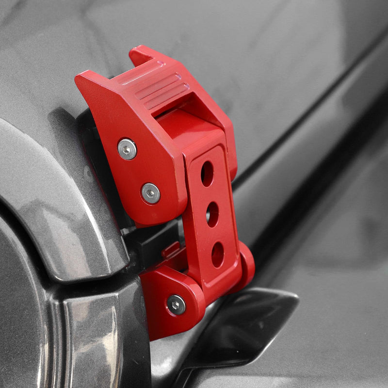 Hood Latches Hood Lock Catch Latches Kit Aluminum Alloy Stainless Steel for Jeep Wrangler JK JKU JL JLU & Gladiator JT 2007-2024,Red Red