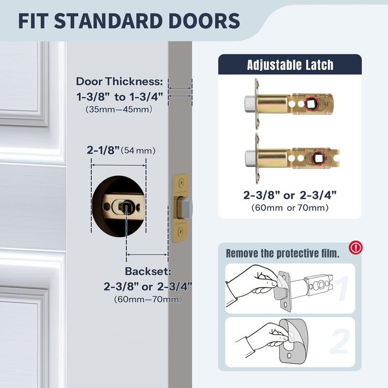 Wave Style Door Lever, Brushed Gold Passage Door Handle, Keyless Gold Interior Lever Reversible for Left/Right Handed for Hallway and Closet with Satin Brass Finish, 1 Pack Passage (No Lock & keys)