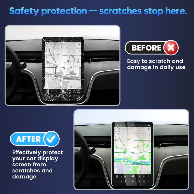 Karltys Screen Protector for 2025 2026 Volvo EX90, 14.5 Inch Navigation 9H Tempered Glass HD Screen Cover Touchscreen Film [Anti-Glare & No Fingerprint & Tool-Free]