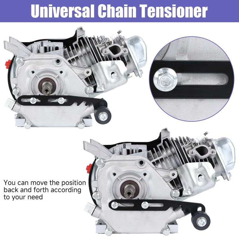 Mini Bike Chain Tensioner Adjuster Bracket with Roller Replacement for Predator 212 Coleman Minibike CT200U CT200U-EX BT200X CT100U Baja DB30 79cc 224cc GX160 GX200 Engine Powersports Parts black