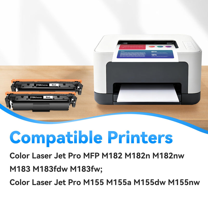 215A Black Toner Cartridges 1 Pack (with Chip) M182nw Toner | Compatible for HP 215A Work With Color Laser Jet Pro MFP M182nw M183fdw M183fw M155dw M155nw Printer, W2310A