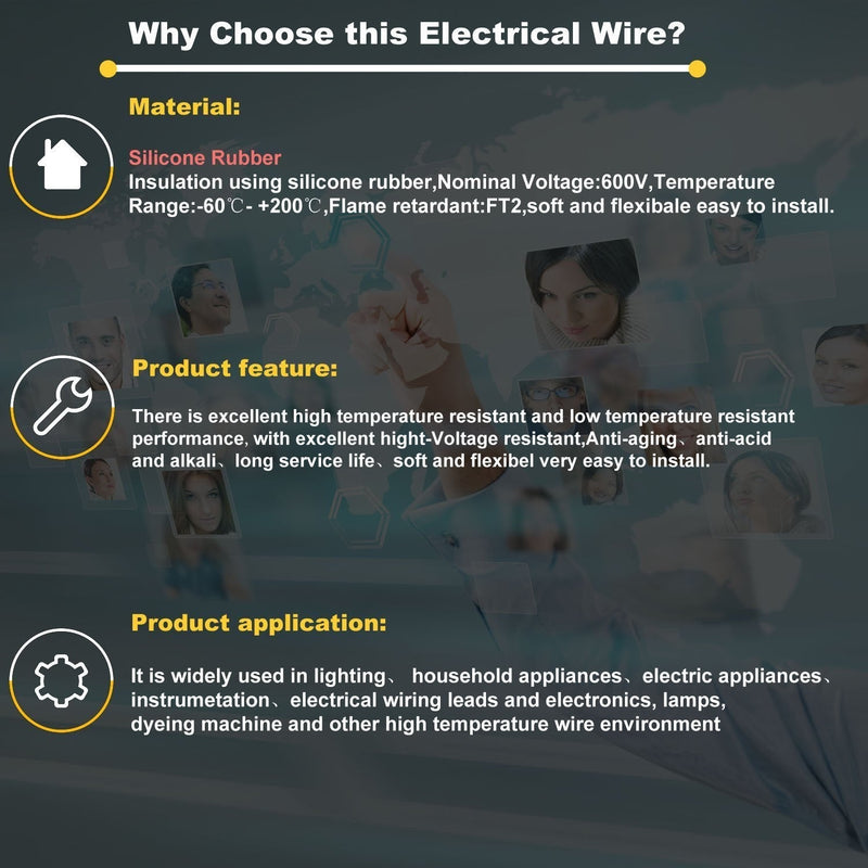 TUOFENG 14AWG Silicone Wire 13.2ft (4m) 6 Colors - Flexible Tinned Copper Stranded Wire 600V High Temp Resistant (OD:3.5mm) for Automotive, Marine, DIY Electrical Wiring 14 AWG Stranded 6 Colors 13.2 ft