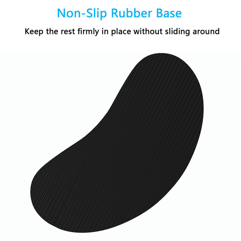 Mouse Wrist Rest, Ergonomic Memory Foam Mouse Wrist Support, Leather Hand Rest Pad Cushion for Gaming, Office, Computer, Laptop, Wireless Mouse, Men, Women, Pain Relief & Easy Typing,Black Black PU Wrist Rest