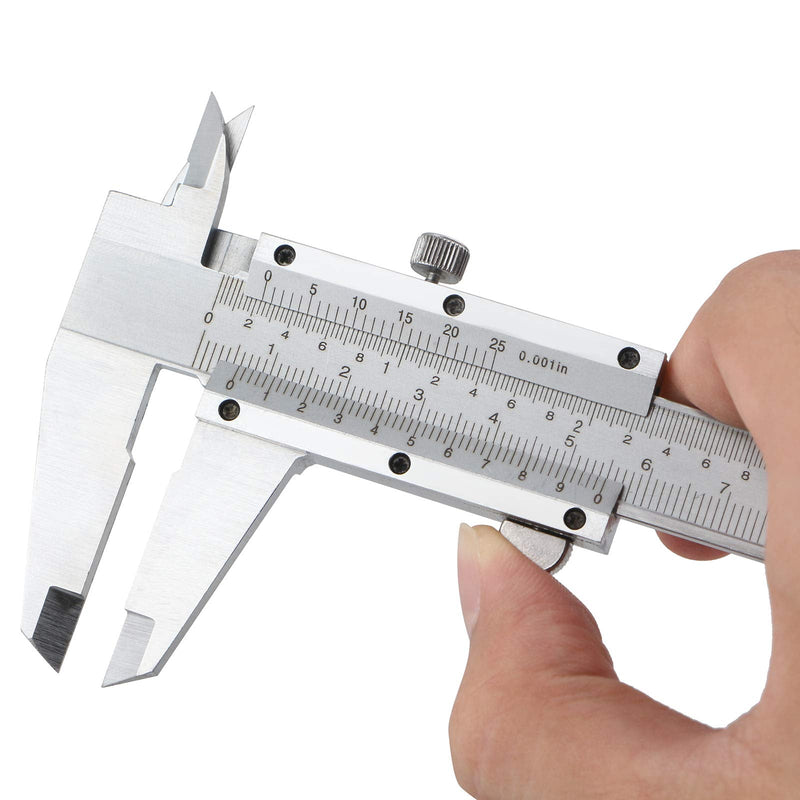 Spurtar Vernier Caliper, 6" Stainless Steel Non Digital Caliper, 0-6Inch/0-150mm Manual Micrometer Caliper with 32 Blade Steel Feeler Gauge