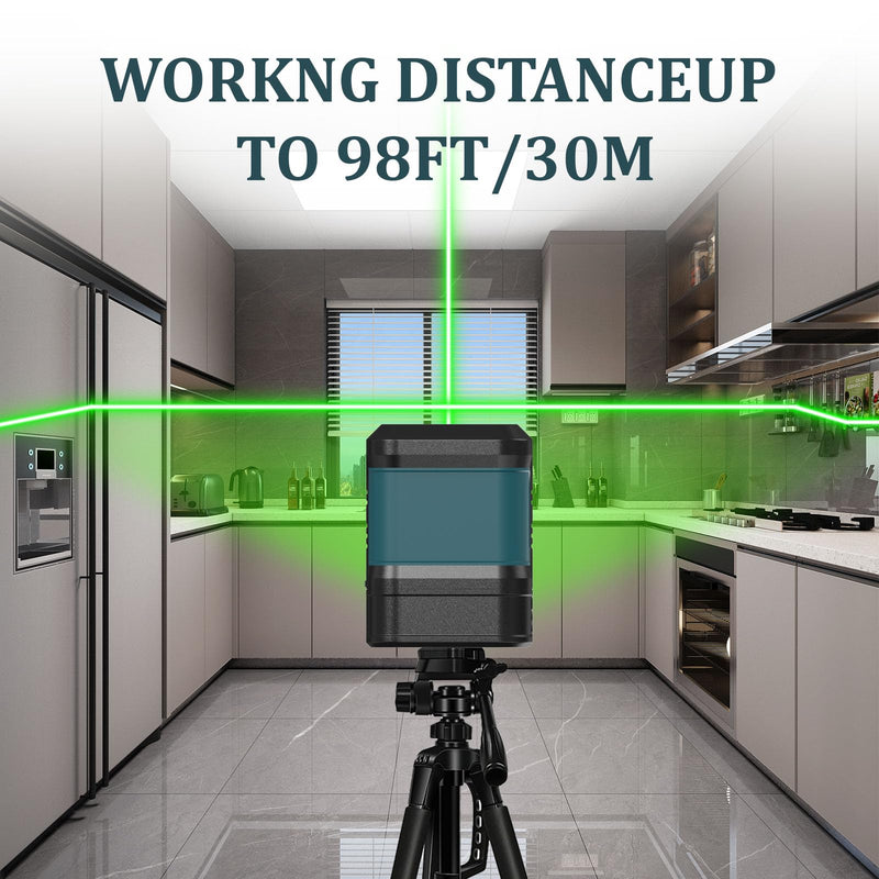 Green Laser Level with USB-C Charging, 100FT Auto-leveling Cross Line Laser, Small, Accurate & Rechargeable with Magnetic Bracket, Carrying Pocket for Picture Hanging Home DIY Project Green SG -LL-G2