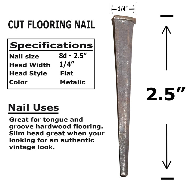 2.5" - 8d CUT FLOORING NAILS - Antique Historic Reproduction Nails - lbs (1)