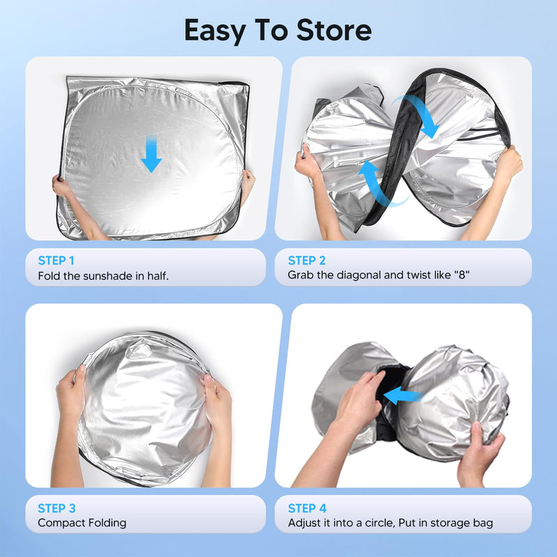 KUST Windshield Sun Shade for Toyota RAV4 2019-2021 2022 2023 2024 2025 Window Accessories Shade Sun Visor Cover Foldable Block UV Rays FOR | Toyota RAV4 2019-2025