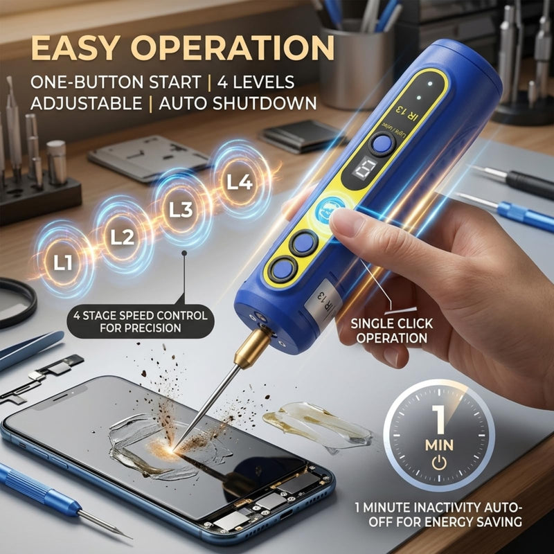 Electric Glue Removal Tool, IR13 Mobile Phone LCD Screen Hard Glue Remover 4 Levels Adjustable Electric Glue Removal Tool, Dry Glue for Mobile Phones Degumming