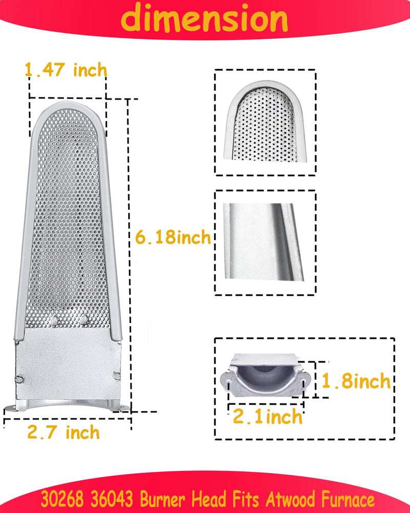 30268 36043 RV Burner Head Kit Fits Atwood Hydro Flame Furnace 79, 85, AFS, AFM Series Furnaces Compatible