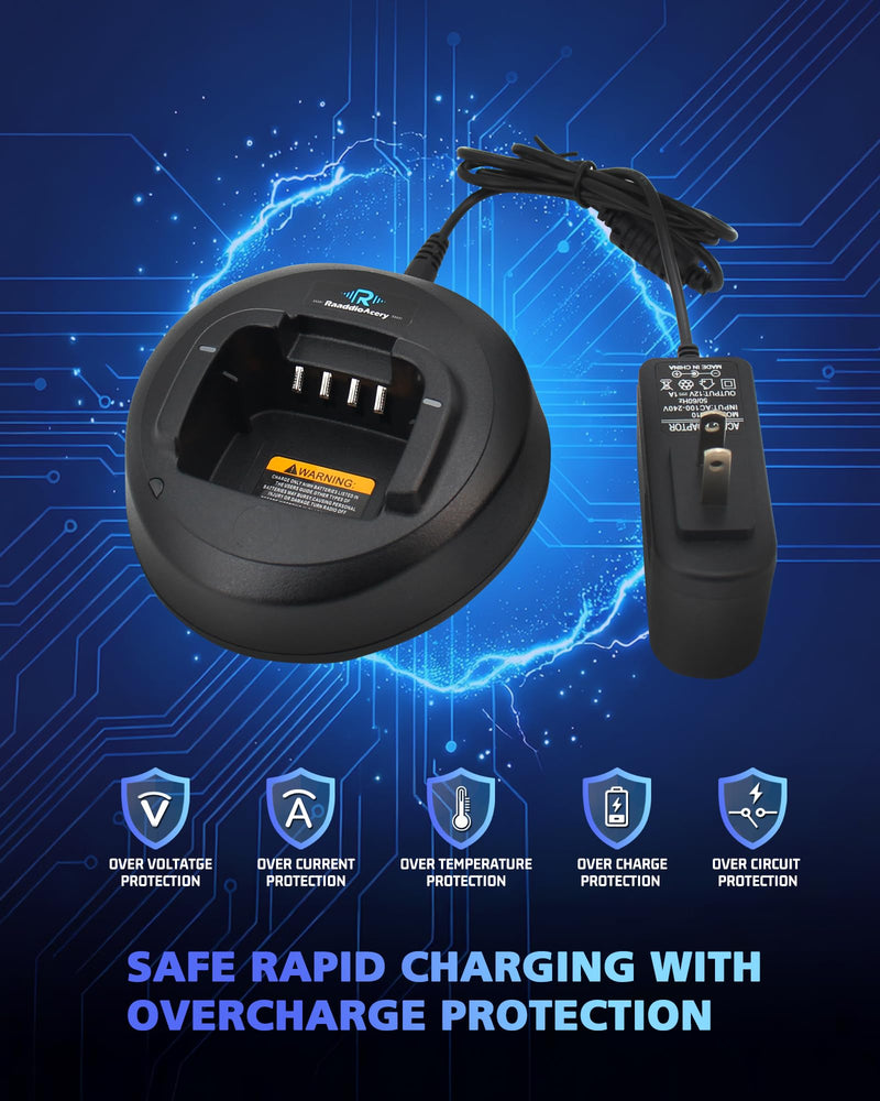 PMLN5228AR CP185 Rapid Charger for Motorola CP185 CP100D CP476 CP477 CP1300 CP1600 CP1660 EP350 P140 P145 P160 Radios & PMNN4080 PMNN4476A PMNN4081 PMNN4082 Batteries