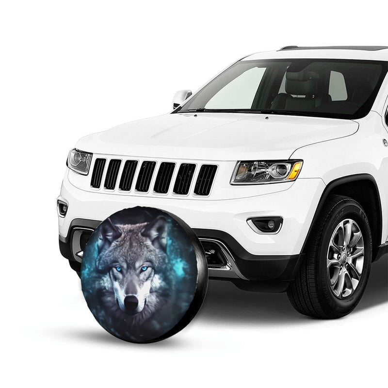 Rv Spare Tire Covers for Rv Trailers Wheel Protectors Tyre Covers Weatherproof and Dustproof Wheel Covers Universal Fit for Trailer Rv SUV Truck Travel Trailers Camper 15" - Wolf 15 inch (Tire Diameter 70-75cm/27.5-29.5in)