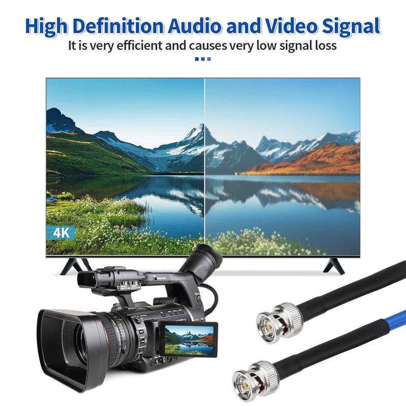 Yuslao 12G SDI Cable 3FT BNC Male to Male Video Coaxial Cable RG6 Coaxial Cable 75 Ohm Ultra Low Loss for 8K 4K 6G-SDI 3G Video Security Camera SDI Converter(Straight,2 Pcs).