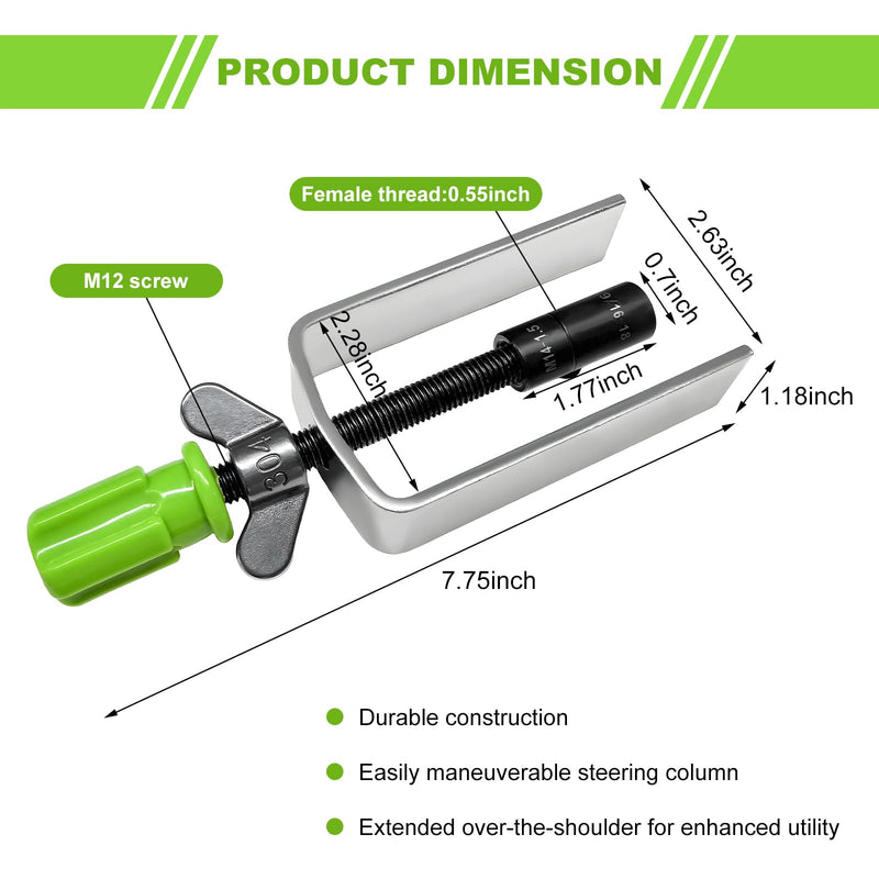 Steering Wheel Lock Plate Remover, Lock Plate Compressor Puller Tool Featuring Reversible Adapter, Essential Installer Removal Tool for Most Vehicles with Locking Steering Wheels