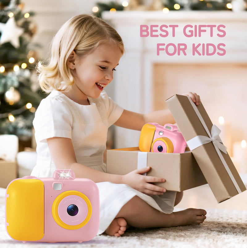 Instant Camera for Kids with Print Paper, 1080P HD Kids Camera Instant Print with 32GB SD Card, Girls Toys for Ages 5-7, Birthday Gifts for 5 6 7 8 9 Year Old Girls Pink