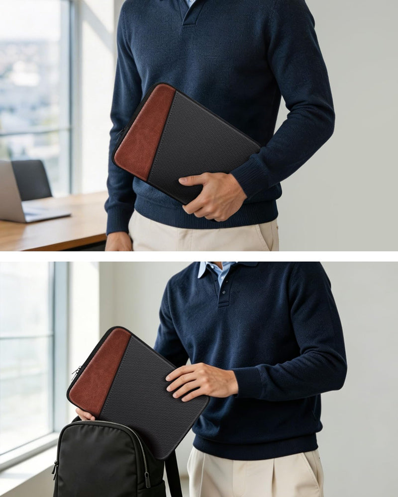 FINPAC Laptop Sleeve for MacBook Neo 13 Inch, MacBook Air 13.6 inch, Black | Shockproof Laptop Bag, Water Repellent, Accessory Storage Pocket, Fits MacBook Air Pro 13.3" 14"
