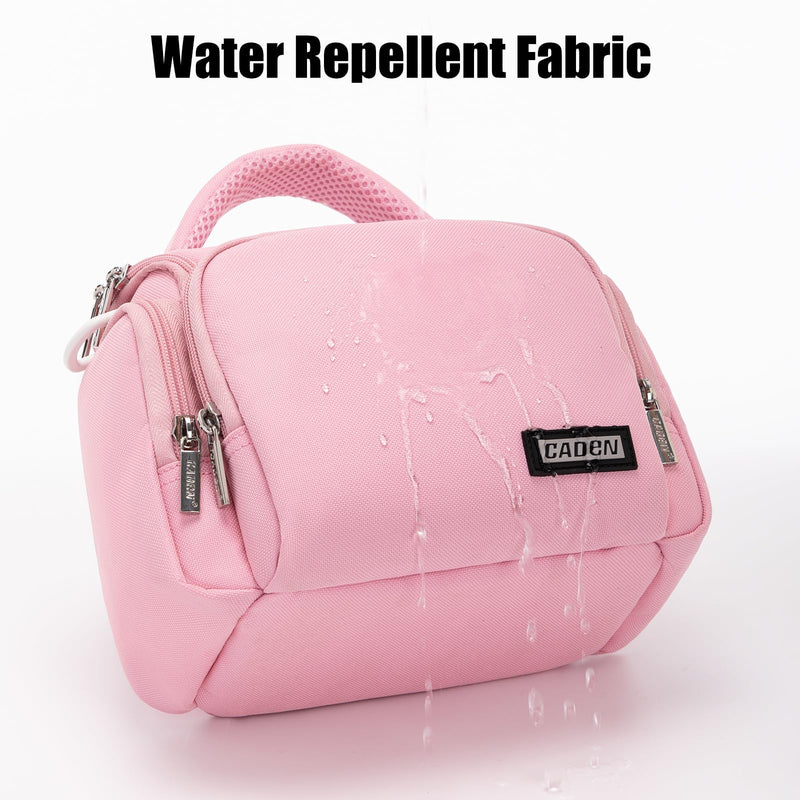 CADeN Compact Camera Shoulder Crossbody Bag Case Compatible for Nikon, Canon, Sony SLR/DSLR Mirrorless Cameras and Lenses Waterproof(1.0 S, Pink) 1.0 S