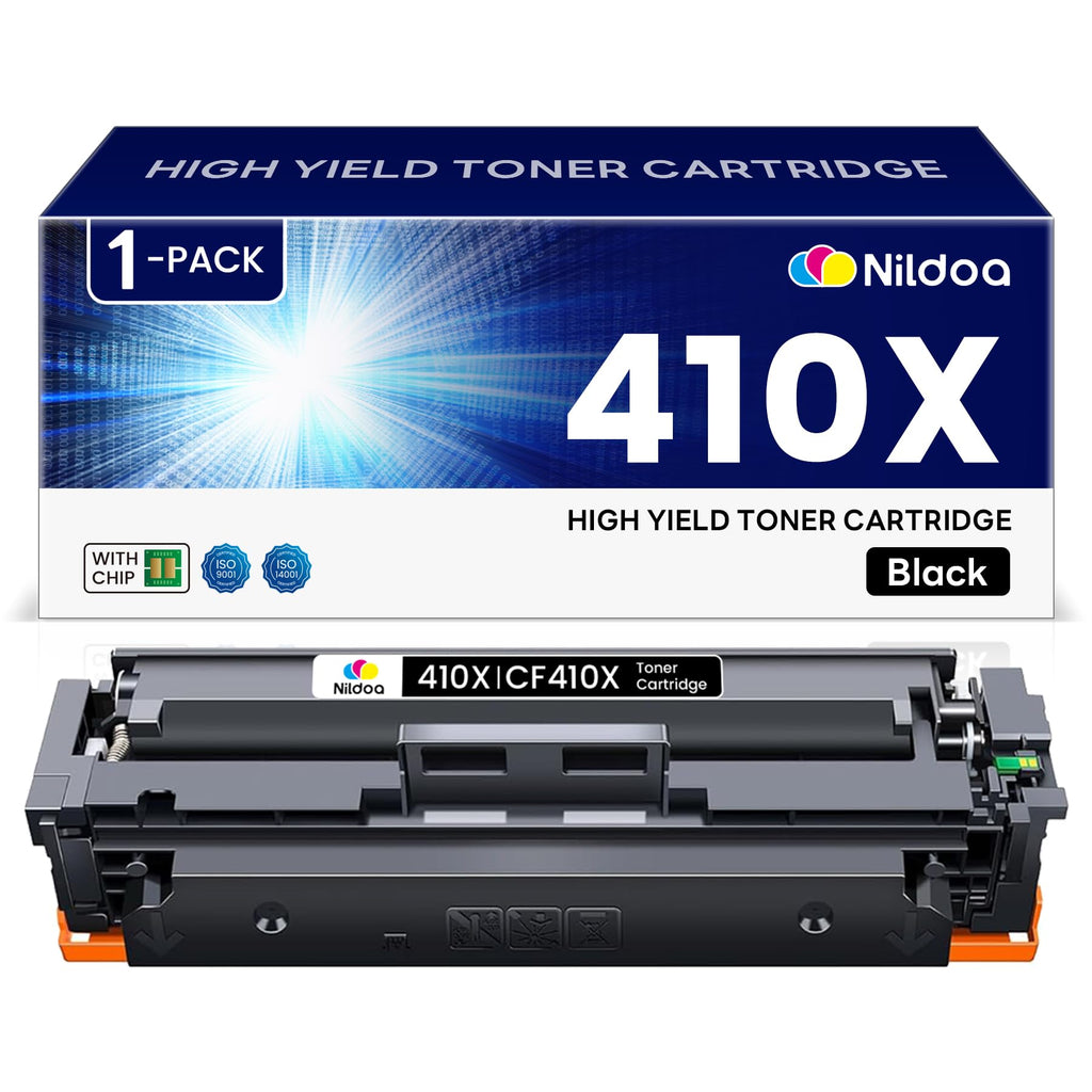 410X 410A Black High Yield Toner Cartridge Replacement for HP 410X 410A CF410X Works with Color Pro M452 Series; Color Pro MFP M377, M477 Series