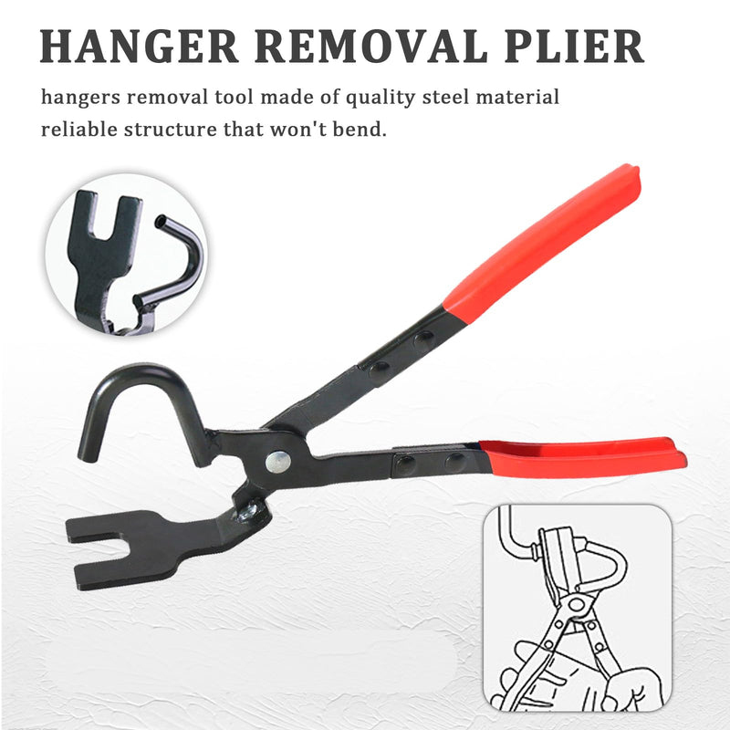 Exhaust Hanger Removal Tool Kit with 2PCS 4 Hole Exhaust Hangers,Universal Exhaust Hanger Pliers for Quick Removal Muffler Hanger,Essential Exhaust Hanger Tool Car Accessories