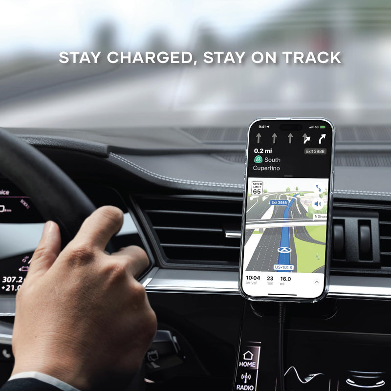 Satechi Qi2 Wireless Car Charger, Travel Friendly Car Phone Mount Charger for Air Vents, 15W Fast Chargers, for iPhone 17 to 12 Series