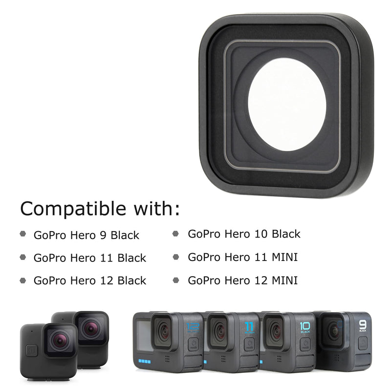 Protective Lens Replacement for GoPro Hero 9 10 11 12 Black, Hero 11 Black Mini, Hero 12 Black Mini Camera Waterproof Glass Lens Protector Repair Part Accessories