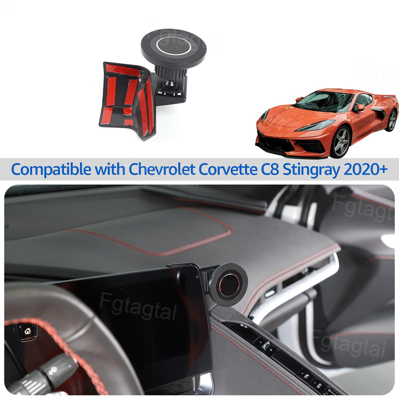 Car Phone Mount Compatible with Chevrolet Corvette C8 2020-2025 | Cell Phone Holder for Center Console Navigation Screen, Handsfree Car Phone Stand