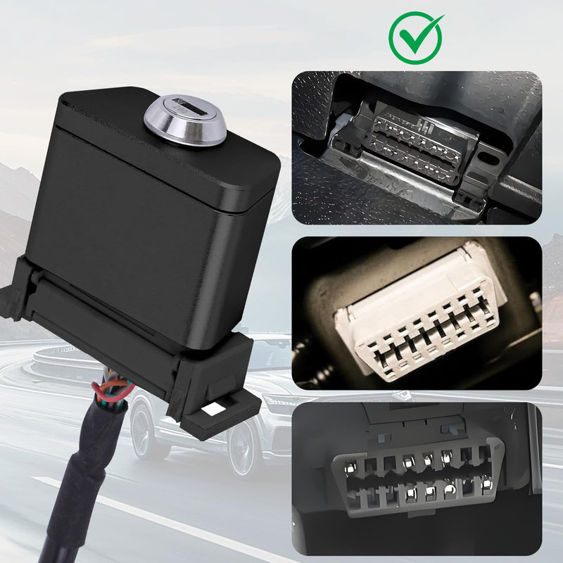 Metal Anti-Theft OBD2 Port Lock, Car OBD2 Protector Device OBD Locking Cap Preventing Access to Vehcles Computer Through OBD2 Port with 2 Keys - Black