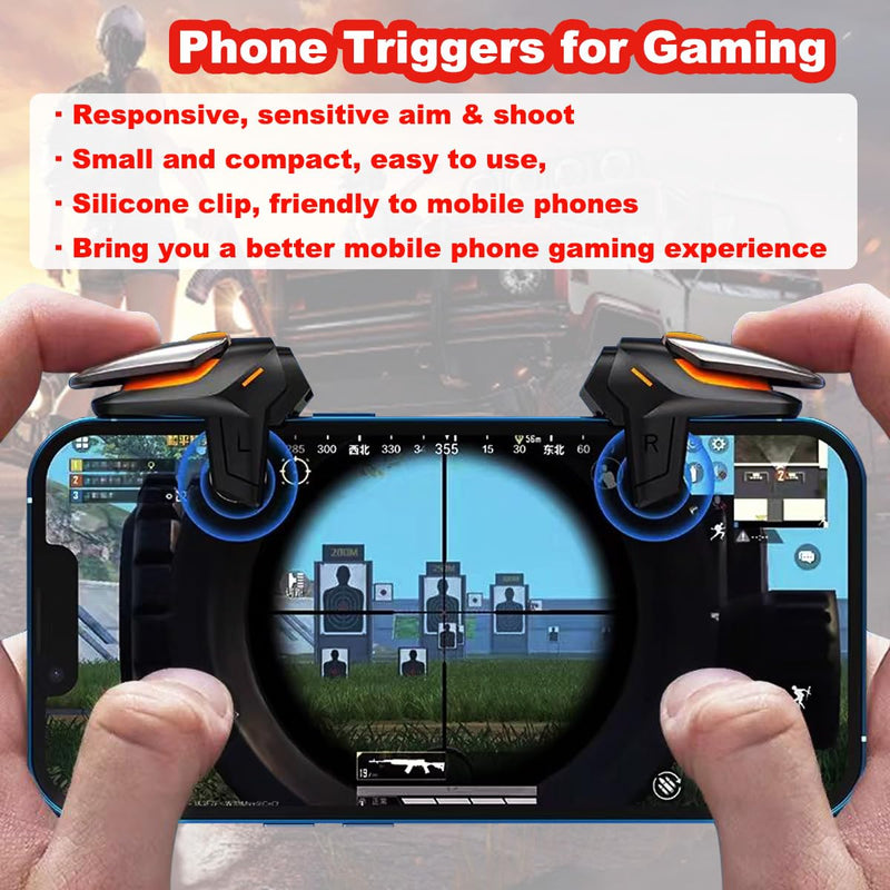 Phone Triggers for PUBG Game Controller, New Version Phone Triggers for Gaming PUBG Mobile/Knives Out/Call of Duty, Sensitive Shoot & Aim PUBG Trigger Smart Phone Gamepad Game Triggers for iOS/Android